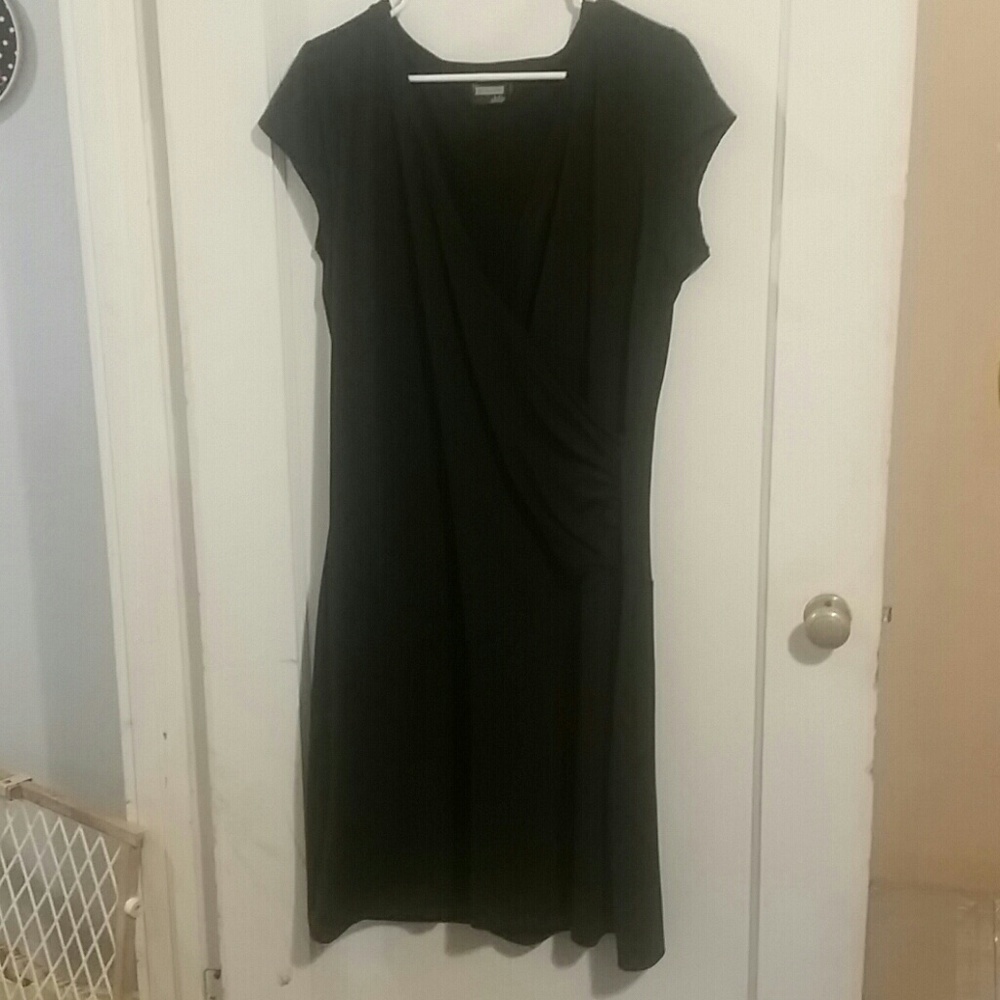Black Athleta Nectar Faux Wrap Dress 1X